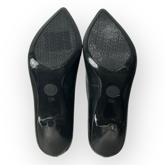 Michael Kors Dorothy Black Leather Pumps Pointed Toe High Heels 7.5 - Picture 10 of 11